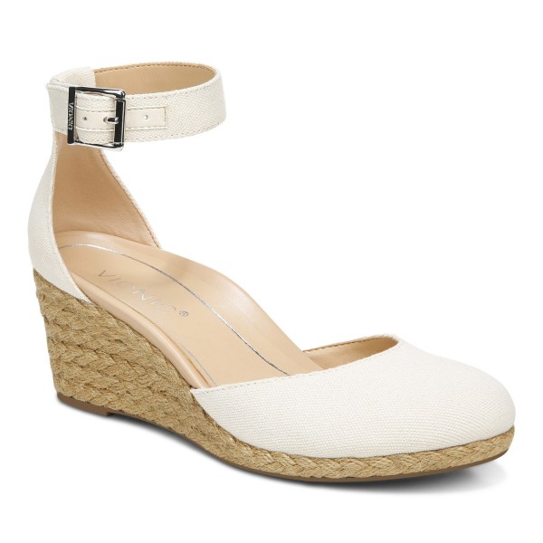 Vionic Sandals Ireland - Amy Wedge Sandal Cream - Womens Shoes Sale | XOWPS-5029